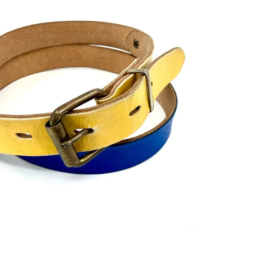 Vintage 90s Multicolor Primary Color-Block Skinny Belt